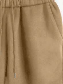 EURMUSE Cotton 2pcs/Set Men's Letter Printed Hoodie And Sweatpants Set - Apricot - View 3