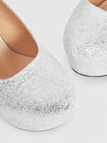 CUCCOO LuxiPop 优雅防水厚底高跟鞋，百搭通勤必备 - 銀色 - 查看 6