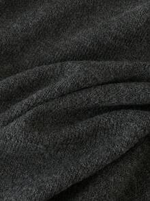 SHEIN Unity Suéter feminino de lã com gola alta e mangas compridas, estilo retrô universitário, casual e confortável para uso diário, volta às aulas, chá da tarde e outono. - Cinza escuro - Ver 8