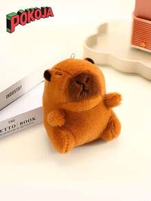 POKOJA LAND 4.7inch Cute Capybara Stuffed Animal Plushie Pendant-Capybara Pendant With Backpack, Brown Soft Fabric, Keys, Schoolbag Pendant, Suitable For Friends And Children's Perfect Birthday Gift Spring To Summer - Multicolor - View 3