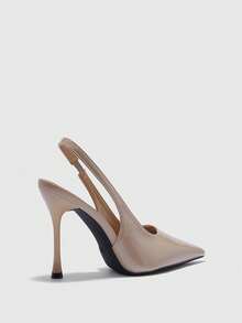 CUCCOO BIZCHIC Minimalist Solid Color Closed Toe Stiletto Heel Women Pumps For Christmas - Apricot - View 9