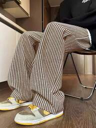 Claim Dot Men's Striped Print Casual Loose Pants Striped Pants Men Stripe Shirt Men Casual Pants Vintage Cityboy Pinstripe Pants