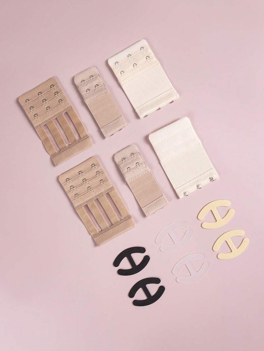 12pcs Bra Extender & Back Clips Set, Suitable For Everyday Wear - Multicolor - View 1