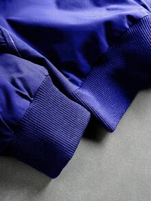 PAVTROS 男士夹克，休闲连帽夹克，纯色简约拉链，百搭时尚休闲款，开襟羊毛衫设计，这款夹克是送给朋友、丈夫、亲戚的绝佳礼物。 - 藍色 - 查看 5