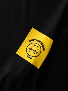 Mr Men Little Miss X SHEIN 男士舒适卡通图案长袖T恤和长裤家居服套装，秋季 - 彩色 - 查看 6