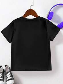 Fantacosmos Tween Boy Casual Comfortable Knit Round Neck Loose Fit T-Shirt With Number 67 Design, Suitable For Daily, School, Outing, Sports, Holiday, Party Wear - Black - View 4