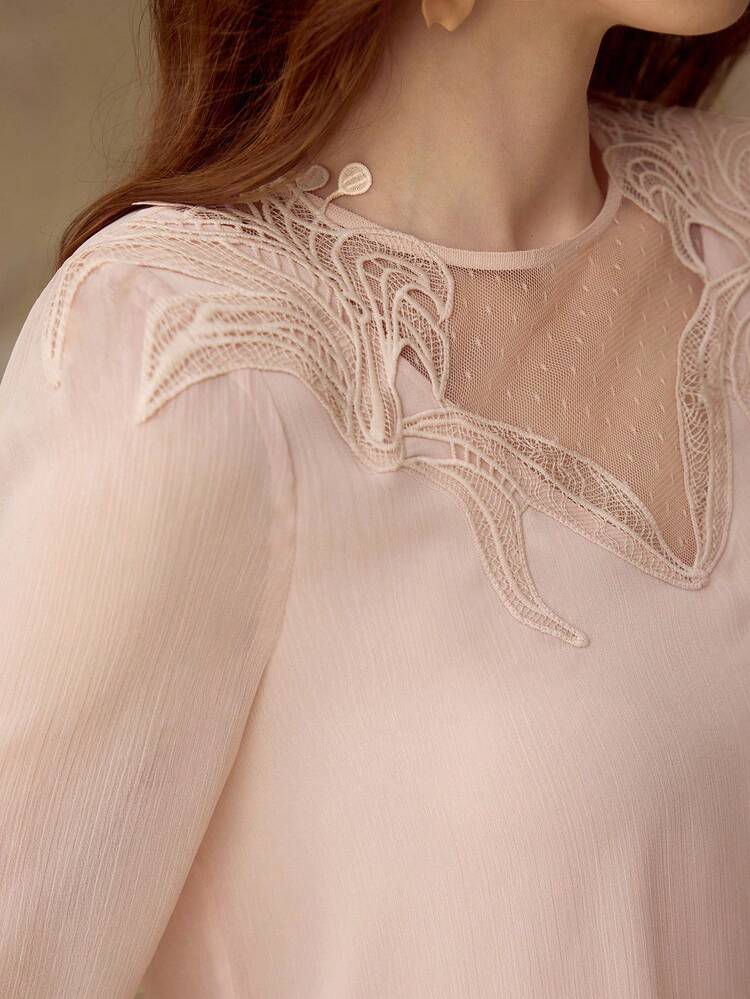 WOMEN'S ROMANTIC PETAL DESIGN LONG SLEEVE BLOUSE, AUTUMN/WINTER