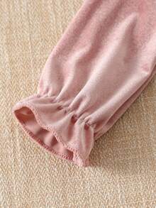 SHEIN Toddler Girls' Elegant Bow Decor Mesh Party Dress - Pink - View 7