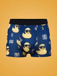 Notgurli Funny Cute All-Over Print Sunglasses Duck Print Streetwear High Stretch Men's Boxer Briefs, Party & Holiday - Black - View 1