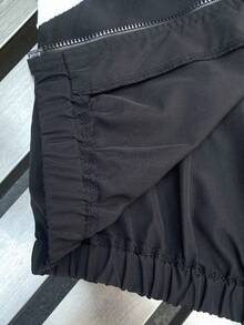 SHEIN Little Byeori 两件套儿童男童休闲韩版宽松加厚针织领拉链连帽外套和裤子套装，适合秋冬季外出，也适合上学、花园、海滩、生日、春夏秋冬等场合。 - 黑色 - 查看 10