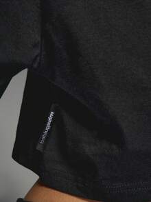 Missguided x Playboy Oversized Cropped Tshirt With Animal Print Logo Casual Short Sleeve Cotton Blend Crewneck Summer Urban Streetwear Graphic Design Statement Top - Black - View 5
