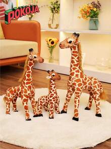 POKOJA LAND 11.8英寸宠物花园长颈鹿毛绒玩具，可爱动物，仿真长颈鹿绒面玩具，儿童圣诞节、万圣节、生日礼物，春夏皆宜 - 彩色 - 查看 11