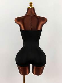 Amplova 女士纯色抹胸紧身连体裤 - 黑色 - 查看 9