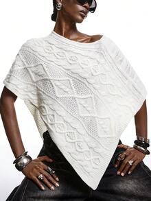 LYSMO 2026 New Arrive Minimalism Spring/Summer Women's Elegant Asymmetrical Twist Rope Shawl Sweater/Valentine Outfits For Women /Valentine Clothes/Birthday Outfits For Women /Going Out Top /Going Out Tops For Women / Elegant Women's Blouses /Casual Blouses For Women/Vacation Outfits Women / Y2k Clothes/Y2K Tops /  Summer Tops / Spring Break Outfits /Elegant Dress Women /2000s Style / White Top / White Tops For Women