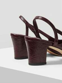 MOTF WOMEN'S EUROPEAN AND AMERICAN NEW COMFORTABLE AND SIMPLE SPLICING WITH HIGH HEELS - Burgundy - View 8