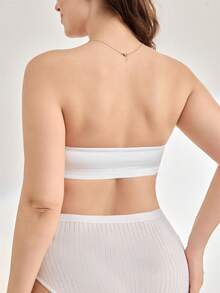Seamless, Bandeau, Nursing, Maternity, High Elasticity, Ruched, Strapless, Minimalist Fashion, Skin-Tone, Maternity Bra, Pregnancy, Nursing Period - White - View 2