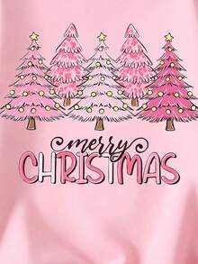 DrmWander Grafik-Muster Sweatshirt mit Rundhalsausschnitt in Große Größen, lässiger Streetstyle Pullover mit Langarm, Herbst/Winter - Pink - Übersicht 3