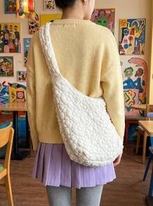 Joivida Bolso de tela grande, ligero y de moda con bordados, bolso de hombro casual para mujer - Bolso cruzado de moda para ir al trabajo, espacioso y elegante bolso de uso diario - Multicolor - Ver 14