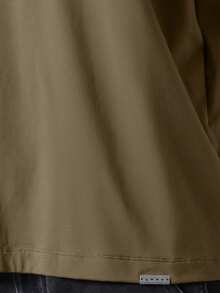 SUMWON 男士双层长袖T恤，叠层设计，圆领，休闲日常上衣，街头时尚，舒适合身，纯色 - 彩色 - 查看 6