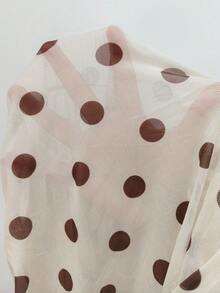 TRNVIE Elegantes, sexy Damen Strandkleid mit Spaghetti-Trägern und ärmellos, Polka Dot Muster, Badeanzug Cover-Up - Hellgelb - Übersicht 6