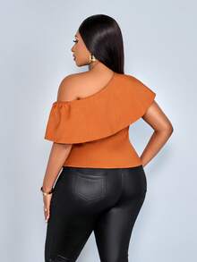 SOLERSUN Áo kiểu nữ cỡ lớn mùa xuân hè thanh lịch, sang trọng, kiểu dáng công sở, thường ngày, trễ vai, bất đối xứng, cài một hàng khuy, thích hợp mặc hàng ngày, dự lễ hội âm nhạc, đi nghỉ mát, mua sắm và hẹn hò, đi làm, đi dạo phố thời trang. - Rỉ Nâu - Xem 3