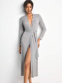 Ocili 柔软舒适的休闲宽松女士家居服睡袍 - 灰色 - 查看 1