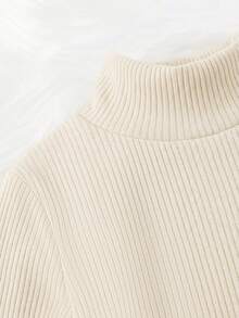 SHEIN Baby Girls Plain Long Sleeve Stand Collar Fabric Bodysuit Pack In Basic Multicolor Styles - Multicolor - View 4
