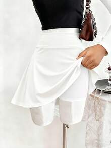 Sparklyn 女童休闲百搭运动芭蕾舞紧身裤裙 - 白色 - 查看 3