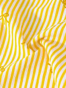 Sparklyn Tween Girl Striped Bow Ruffle Hem Sleeveless Top And Elastic Waist Pants Casual 2-Piece Outfit