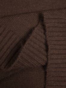 EMERY ROSE 1pc Women Plus Size One-Shoulder Elegant Fitted Sweater - Camel - View 9