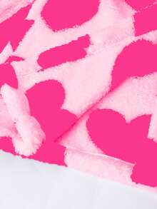 Sparklyn Conjunto de 3 piezas para niñas: Chaqueta de manga larga con cuello de solapa a cuadros + Camiseta de manga larga de cuello alto sólida + Pantalones acampanados sólidos - Rosa - Ver 4