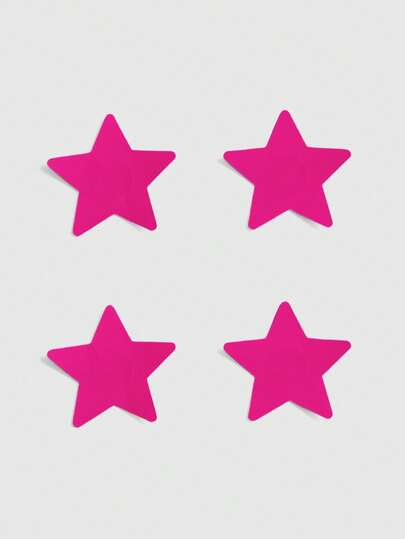 ROMWE 2 Pairs Cute Star Nipple Covers, Suitable For Daily Wear, For Valentine's Day