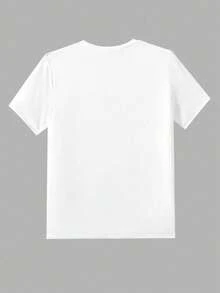 SHEIN ChillGRL 两件套少女休闲卡通印花圆领短袖T恤搭配宽松工装口袋裤套装，时尚百搭，适合日常和户外穿着，军绿色 - 芥末黃 - 查看 4