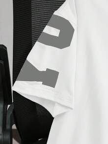 Vacaura 2件套青少年男童休闲户外字母印花短袖T恤和运动短裤，夏季 - 灰色 - 查看 4