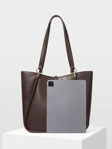 MOTF PREMIUM WOMEN PU LEATHER IRONMONGERY DETAIL TOTE BAG