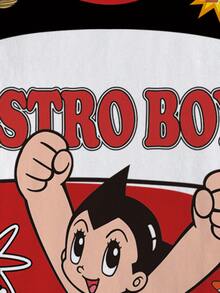 Astro Boy X SHEIN Camiseta de cuello redondo de manga corta con estampado de dibujos animados informal para niño preadolescente, adecuada para el verano - Multicolor - Ver 6
