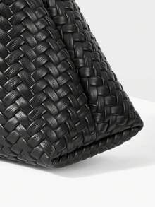 MOTF PREMIUM PU LEATHER BEADED TOP HANDLE BAG - Black braid - View 5