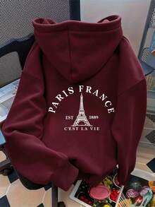 Resyla Women's Letter Graphic Casual Pullover Sweatshirt, Long Sleeve, Versatile, Autumn/Winter