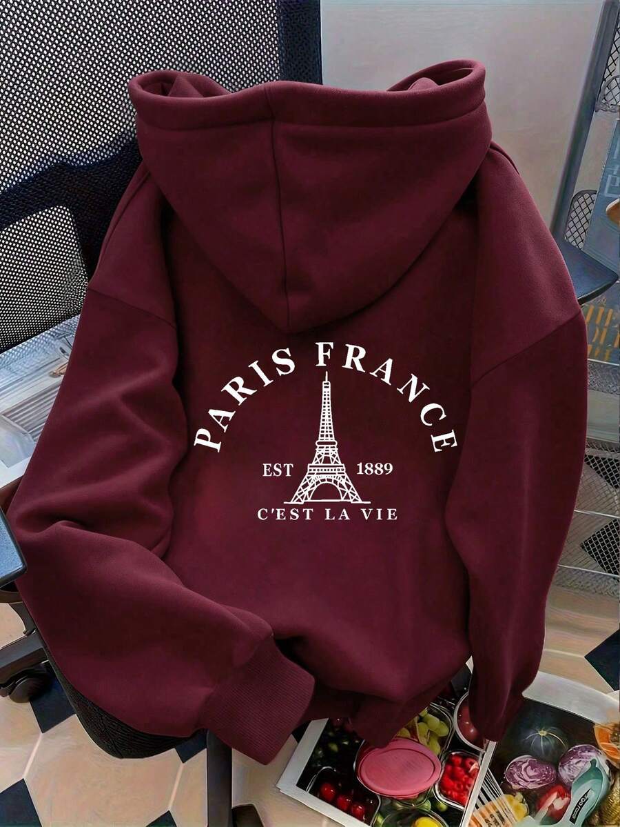 Resyla Women's Letter Graphic Casual Pullover Sweatshirt, Long Sleeve, Versatile, Autumn/Winter