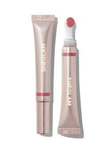 SHEGLAM Pout Pillow Cushion 唇彩-Sweet Dreamz 保濕液體唇膏高光澤海綿頭塗抹器保濕不沾唇釉 Pink Rosa 唇彩 品牌 美容 化妝 化妝品 適合女性與女孩 完美搭配冬季 Y2K 時尚 流行 生日禮物 假期 派對準備就緒 最佳顏色