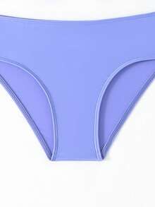 SHEIN Tween Girls Solid Color Long Sleeve Crew Neck Top, Fashionable For Summer Swimwear Girls 3 Piece Swimsuit Long Sleeve Girls Long Sleeve Swimsuit Set Girls Rash Guard Set Long Sleeve Swimsuit With Leggings Girls Modest Swimsuits For Girls Girls Long Sleeve Pants Swimsuits Skirt 2-Pieces Rash Guard Set Sun Protection UV 50+ - Purple - View 4