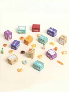 Zazumi 树脂仿真迷你快递盒盲盒玩具微缩桌面摆件收藏礼品成人随机包装惊喜DIY场景装饰派对礼品 - 彩色 - 查看 4