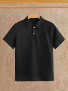 HIMLAND Men's Half-Zip Black Short Sleeve Shirt And White Pocket Casual Pants Set - Multicolor - View 10