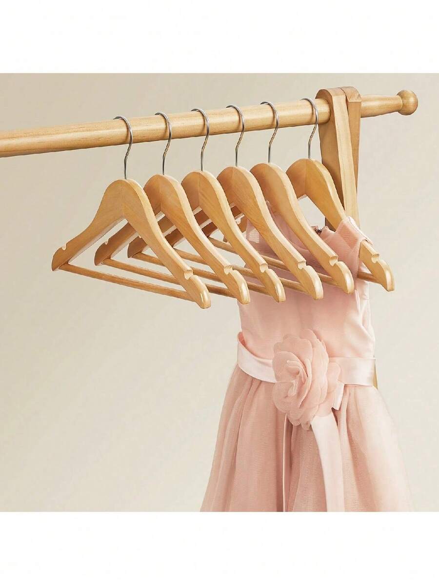5/10个装木质衣架，防滑外套衣架，加厚浴袍衣架，适用于衣柜，多功能节省空间衣架，裤架，衣架，适用于衬衫、夹克、连衣裙、裤子，返校季、感恩节、万圣节、圣诞节和其他节日礼物 - 彩色 - 查看 1