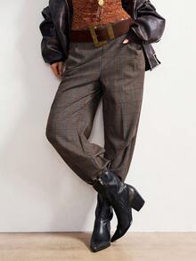 Bohemela 波西米亚风格子宽松休闲裤，适合冬季、圣诞节、新年派对等场合 - 卡其色 - 查看 3