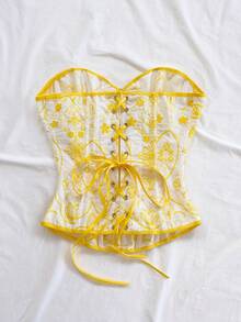 Soleia Áo Bandeau thêu hoa dành cho nữ, trang phục nghỉ dưỡng thời trang mùa hè - Nhiều màu - Xem 2