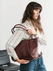 SHECARRY BOLSO DE HOMBRO PARA MUJER DE GRAN CAPACIDAD Y USO CASUAL PARA IR AL TRABAJO - Café integral - Ver 10