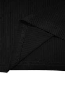 Manfinity Dauomo Men's Round Neck Five-Pointed Star Embroidery Pattern Slim Fit Casual Long Sleeve T-Shirt - Black - View 3