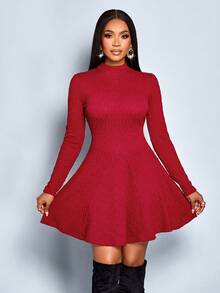 SOLERSUN 性感优雅简约春夏女装秋季女装冬季女装返校节礼服感恩节女装返校服教师服 - 紅色 - 查看 4