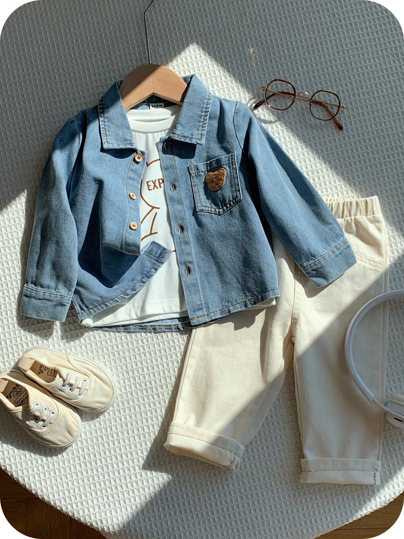 مجموعة ملابس أطفال صبيان 3 قطع: جاكيت جينز كاجوال...